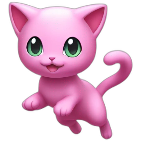 pink mew pokemon levitating emoji