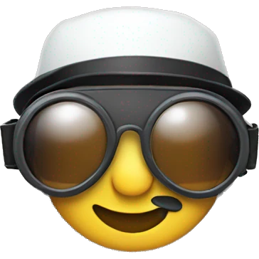 Goggle emoji with hat emoji