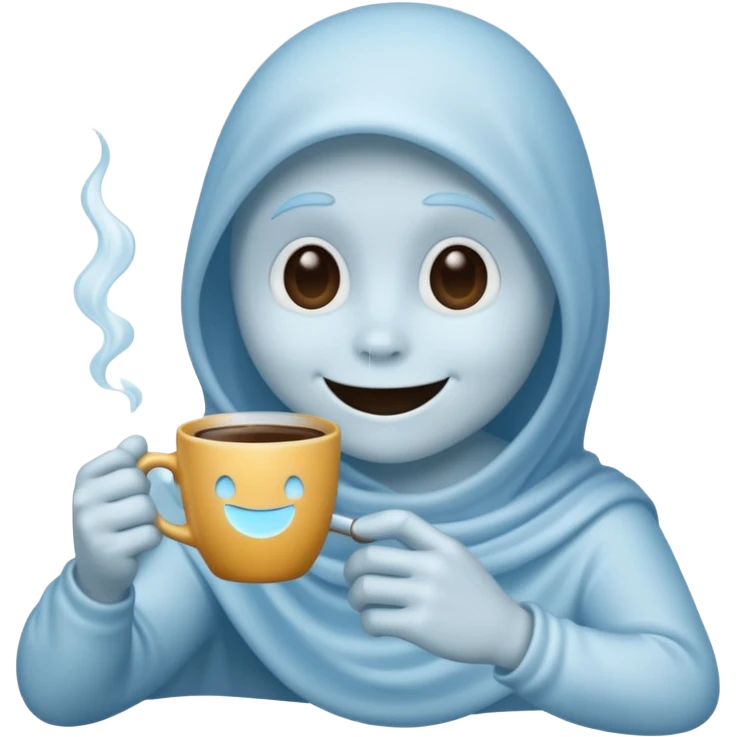 Casper the Ghost Drinks Coffee emoji