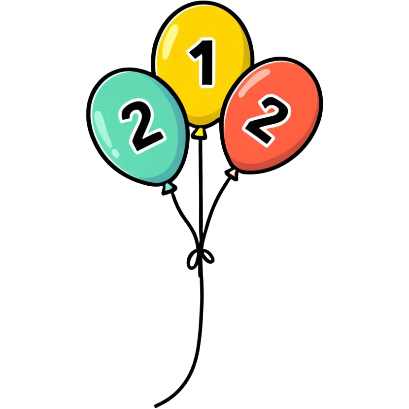 Balloon number emoji