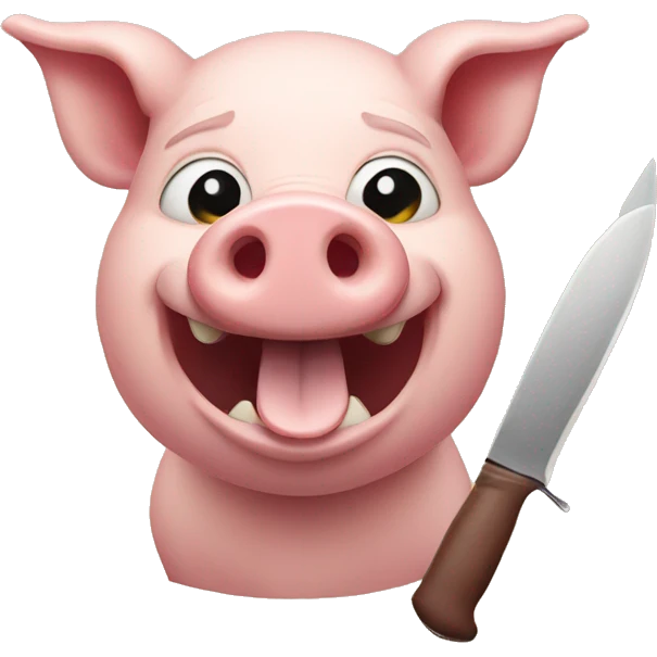 Pig with a knife emoji