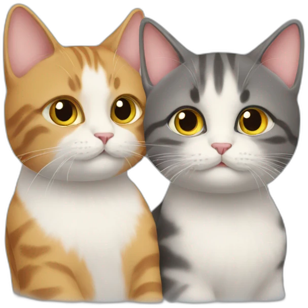 2 cats friends emoji