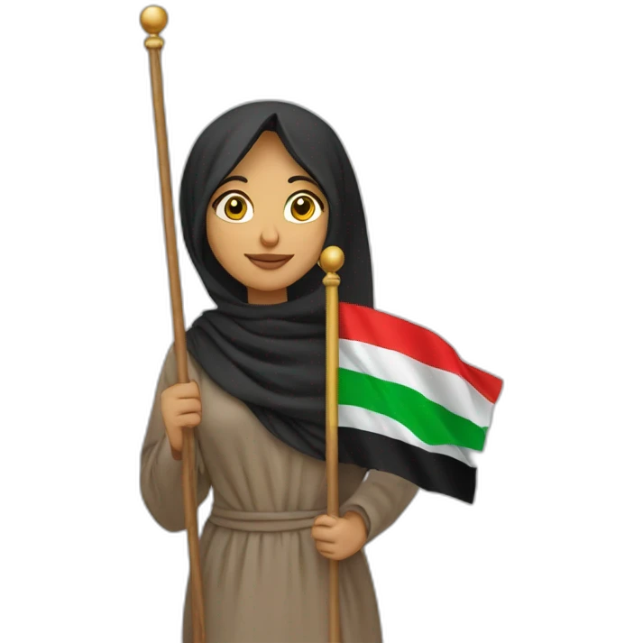 Arab woman holding this flag 🇵🇸 emoji