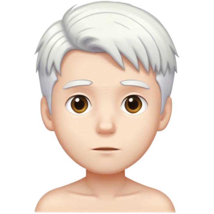 A boy with white hair without panties emoji