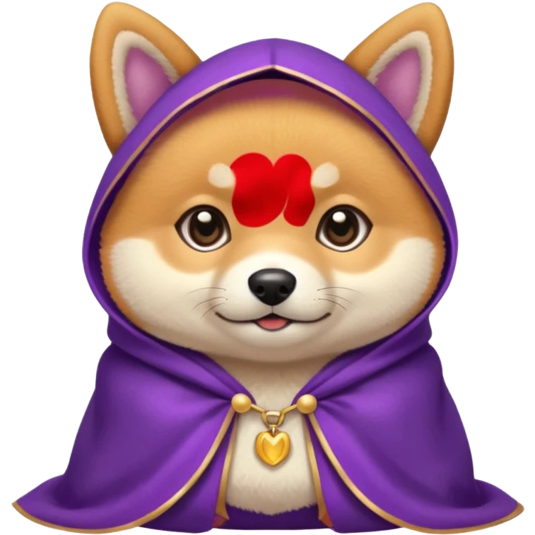 baby shiba dog, in magic purple cloak emoji