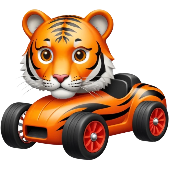 tiger holding hot wheel car emoji