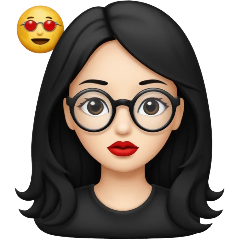 Genera emogis de 4 cuatro enfermeras de cabello negro largo, entre ellas que una tenga lentes y otra un lunar encima de los labios emoji