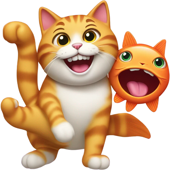 Emoji eating cat emoji