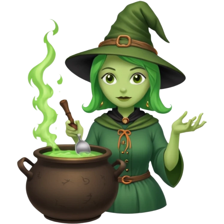 green witch cooking potion emoji