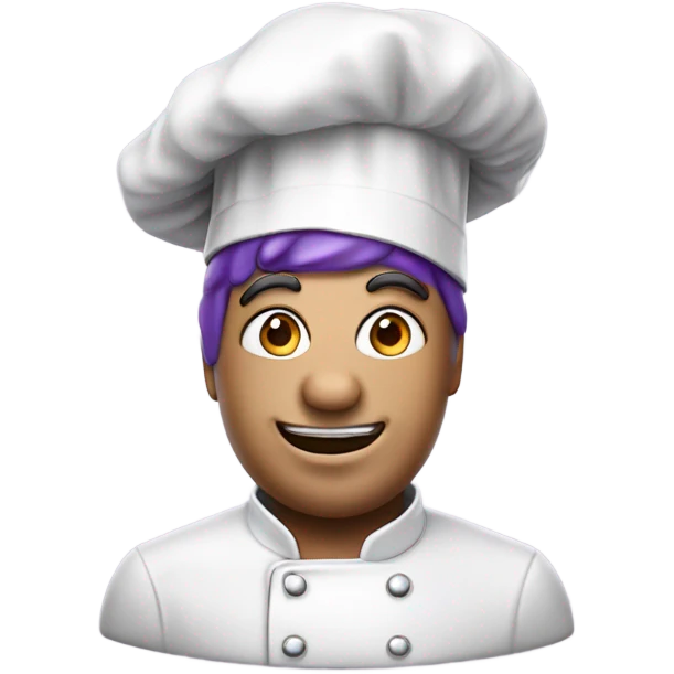 Realistic eggplant wearing chef’s hat emoji