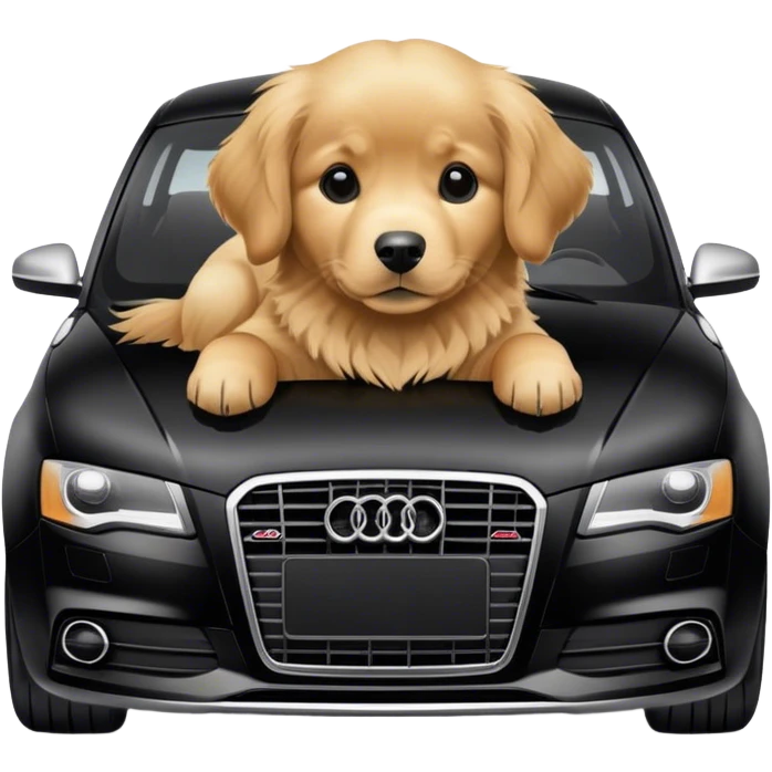 Dog on Audi  emoji