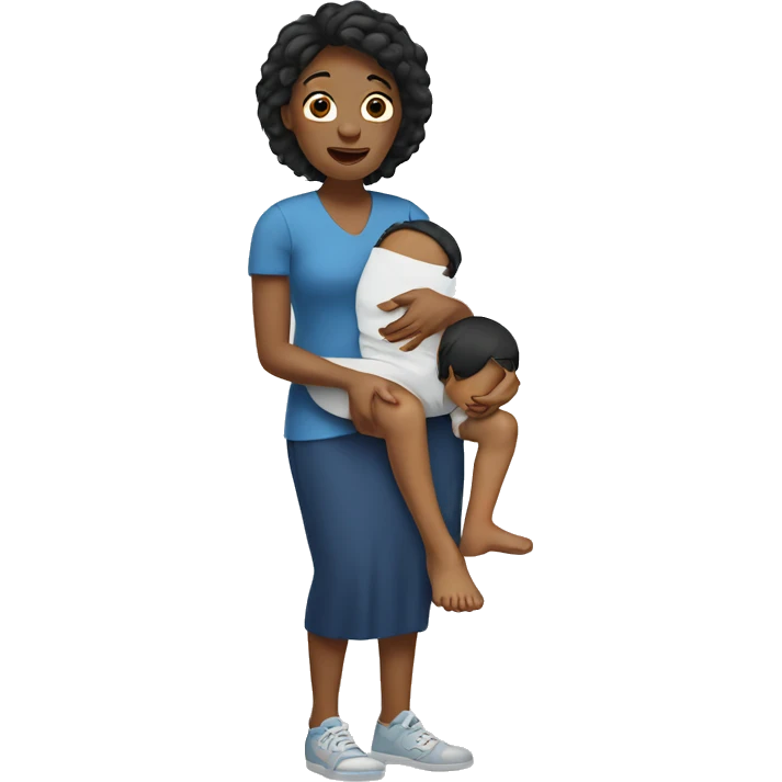 Mother with broken leg emoji