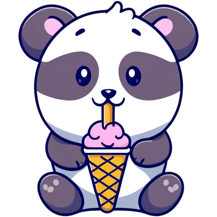 Panda eating ice cream emoji