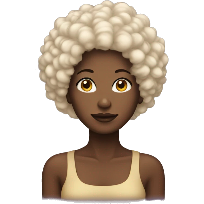 femme noir au cheveux afro emoji
