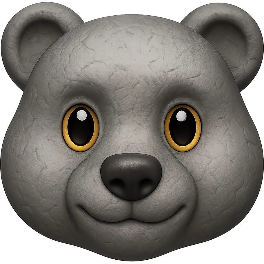 A stone that looks like a bear, emoji style emoji
