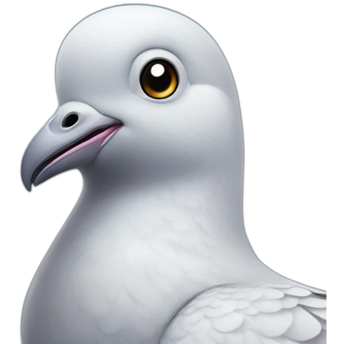 A pigeon smiling emoji