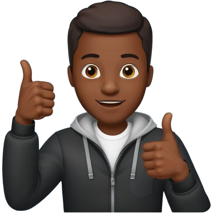 Hyped up hip hop black man with thumbs up emoji