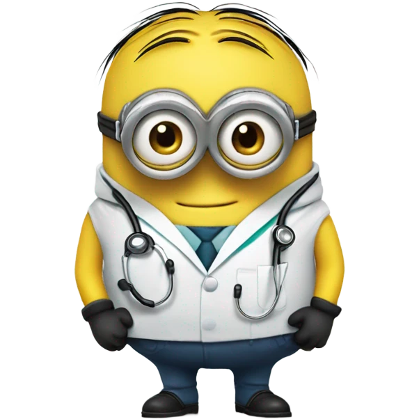 Minion from minions movie dressed as a doctor emoji