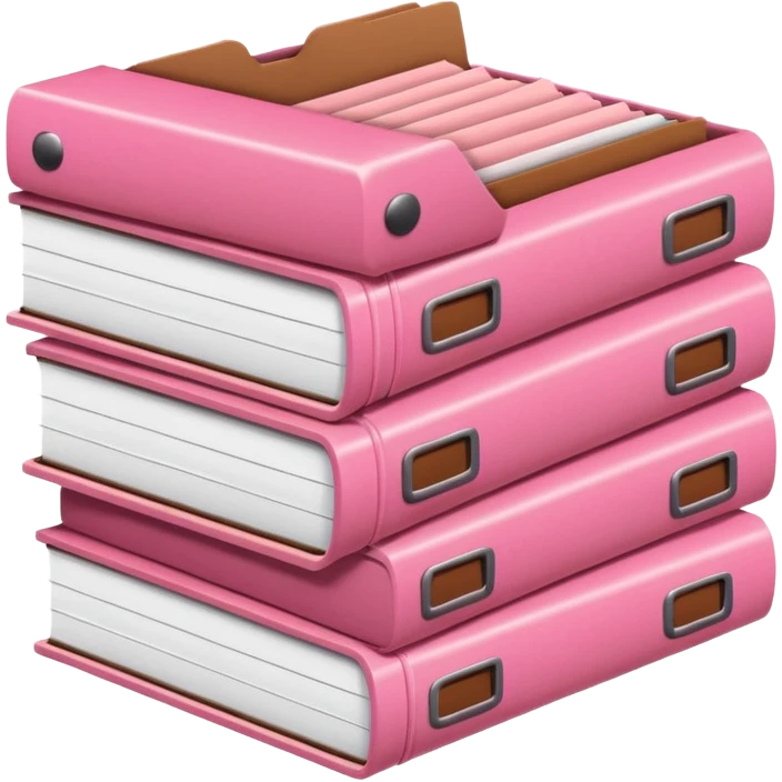 pink and brown files pile emoji