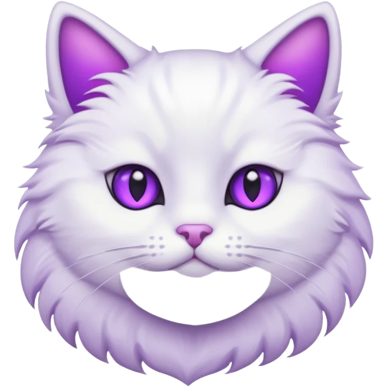 White cat with purple eyes emoji