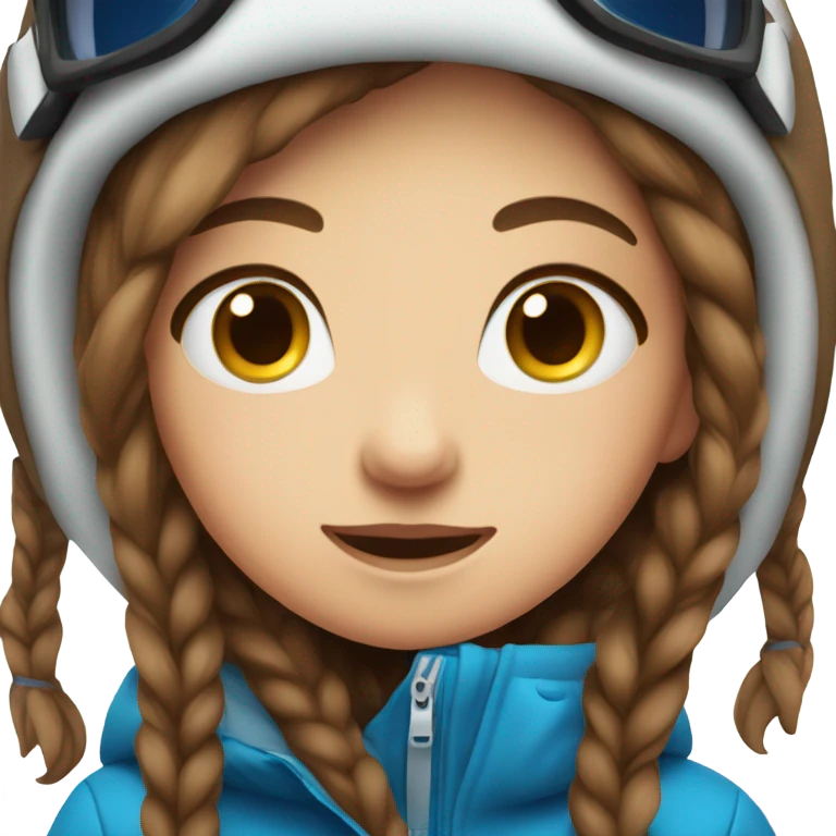 Pretty girl brown hair blue eyes Ski  emoji