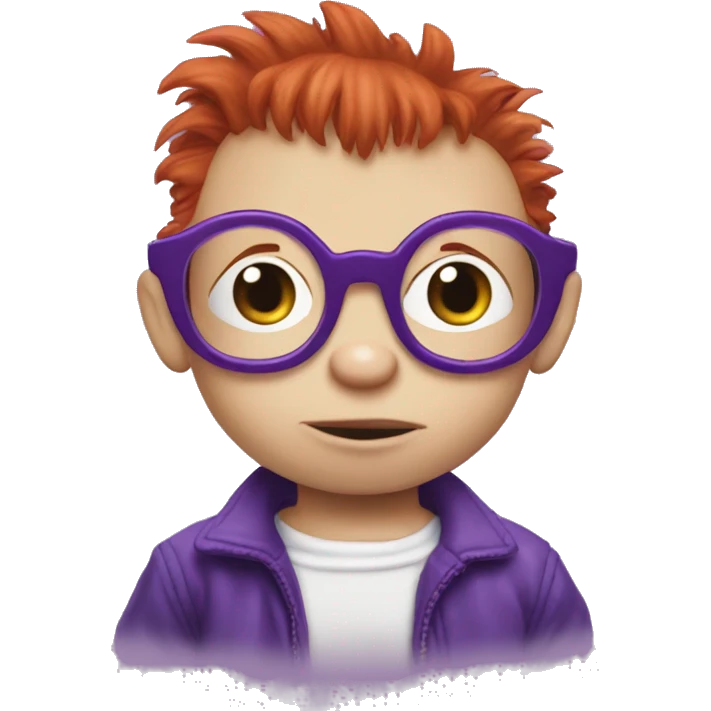 rugrats spike Redhead baby with purple glasses emoji