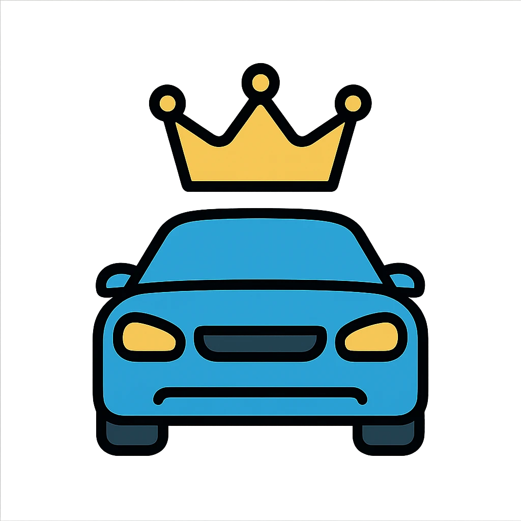 Premium car logo with crown symbol, luxury automotive brand emoji