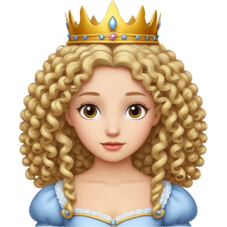 Princesa banca con el pelo rizado emoji
