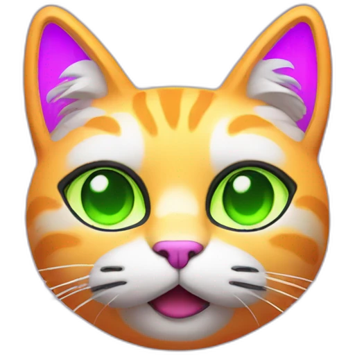NEON CAT FACE emoji