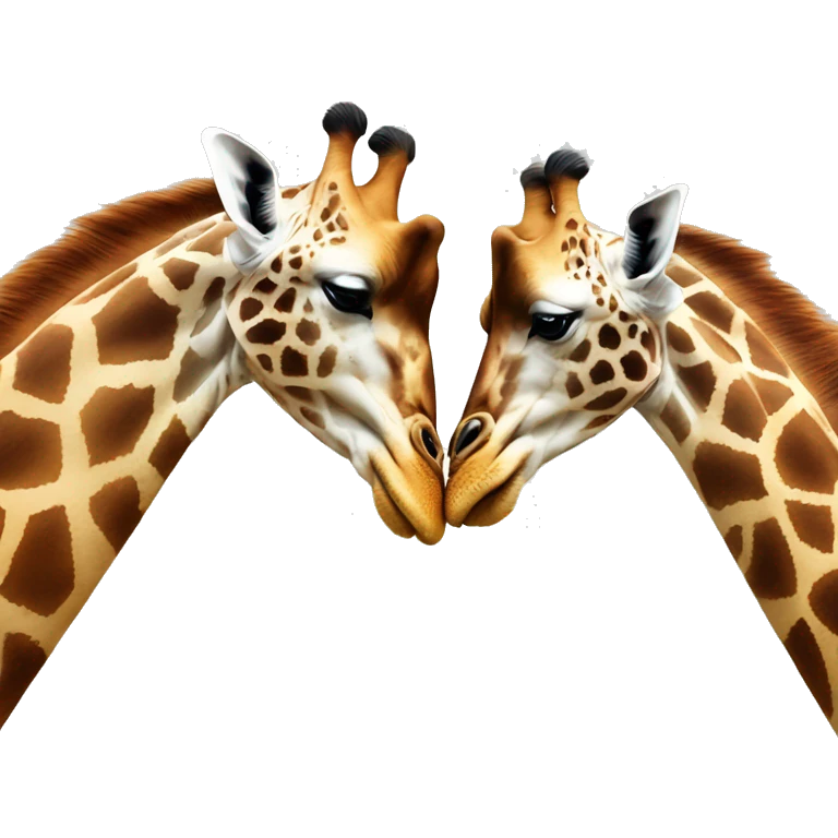 Two giraffes having a swinging neck fight emoji