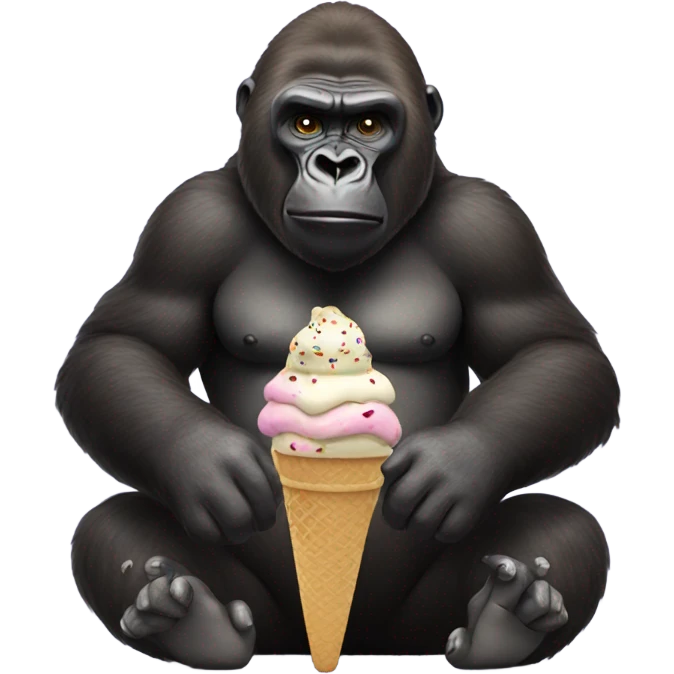 gorilla eating an ice cream sandwich  emoji