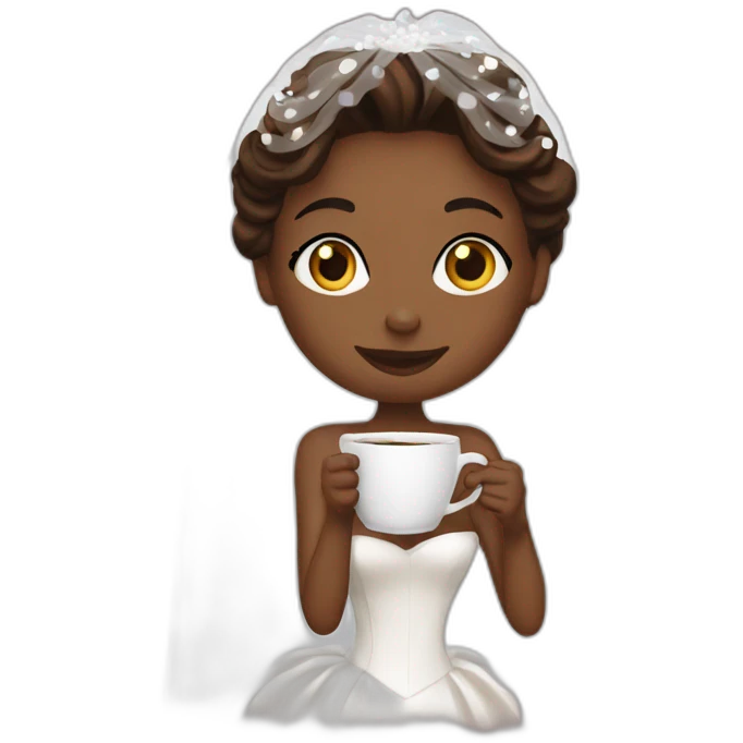 bride drinks coffee emoji