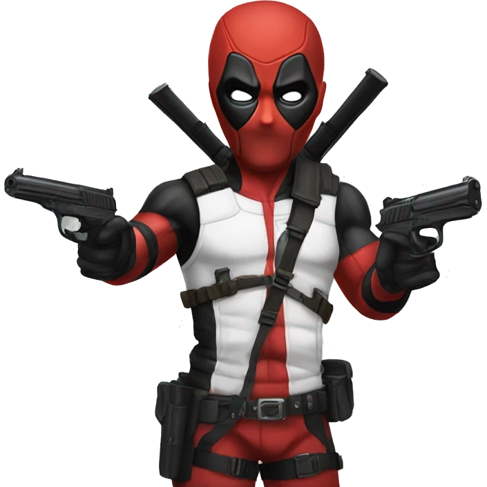 Deedpool with a gun emoji