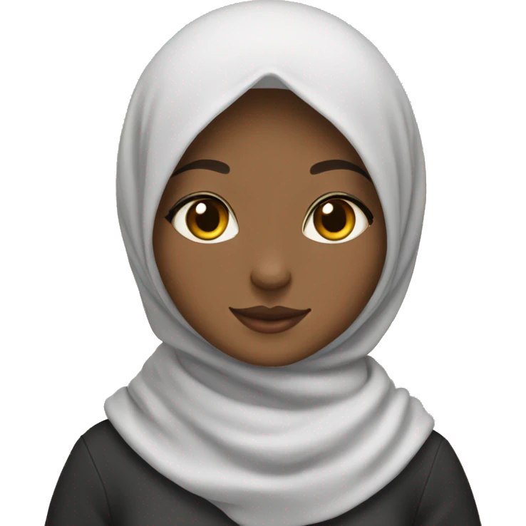 hijab girl with fluffy calico cat  emoji