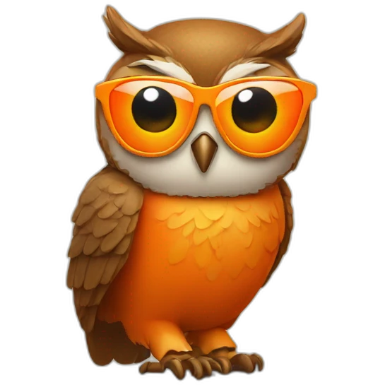 Tech Owl in tech orange sunglasses emoji
