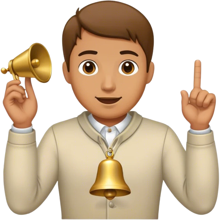 a man rings a bell emoji