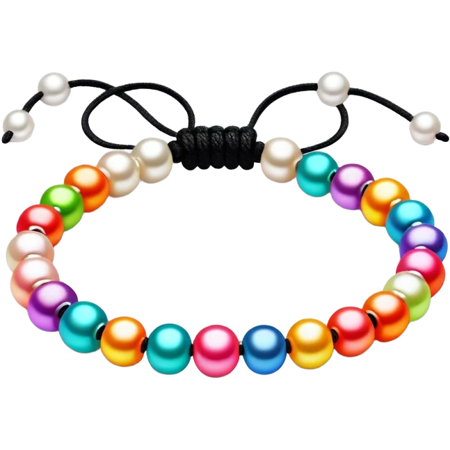 Colorful neon pearly beaded friendship bracelet emoji