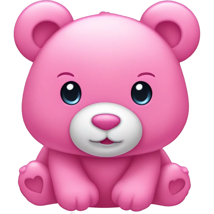 Pink CareBear Lovey dovey with hearts around it  emoji