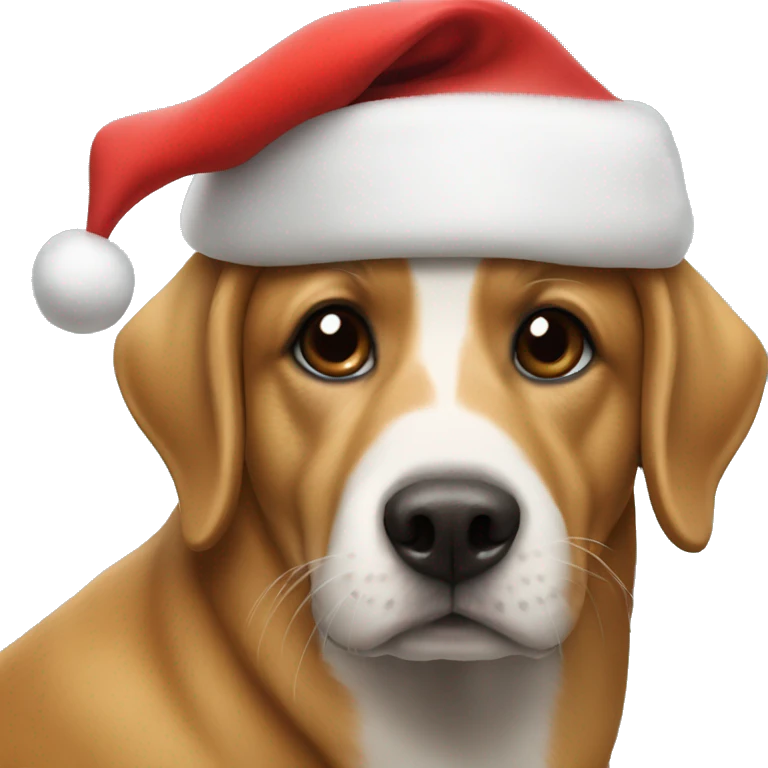 Dog with Santa hat on emoji