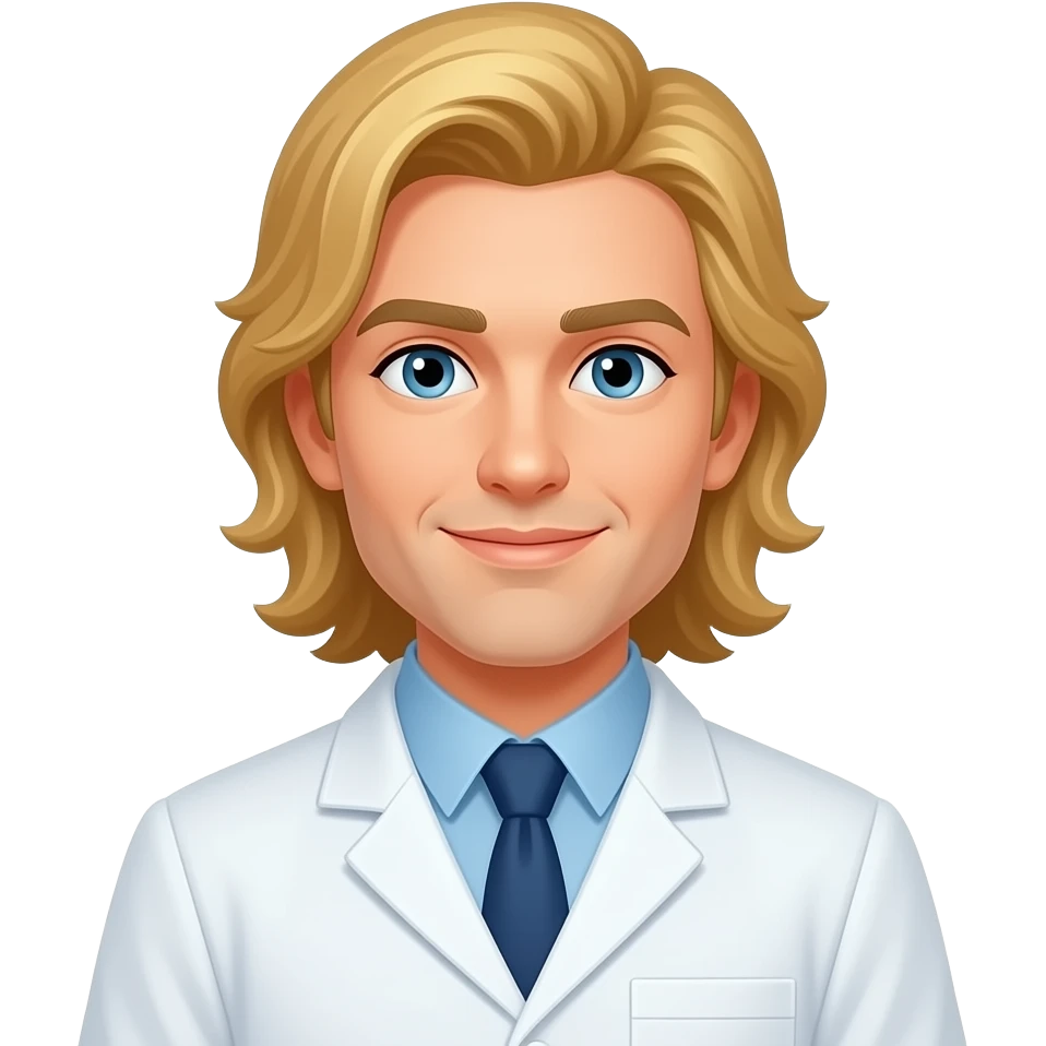 male, lab scientist, blonde, long-hair emoji