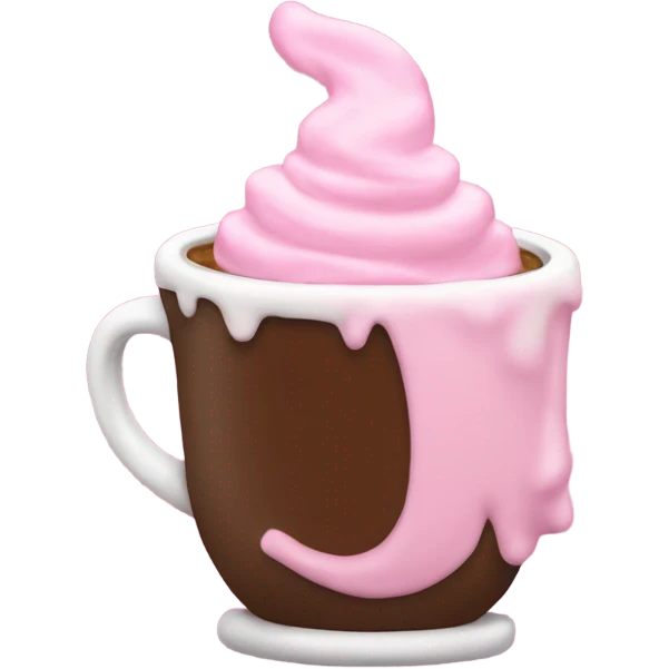 Pink hot cocoa mug  emoji