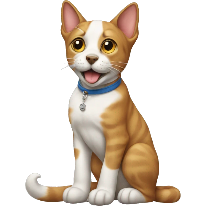Cat on a dog emoji