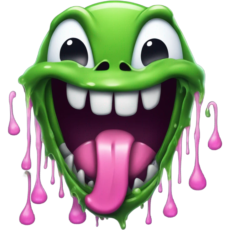 Venom Emoji Face With Pink Tongue Dripping Green Slime emoji