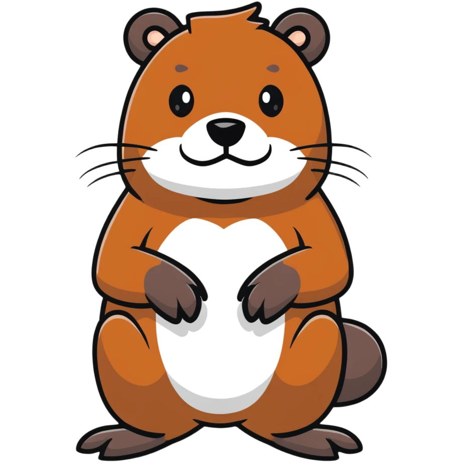 brutal beaver with a black beard emoji