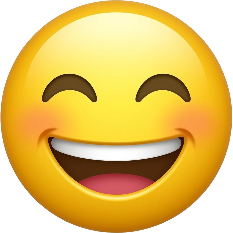 button shaped emoji with laugh expression without human face emoji