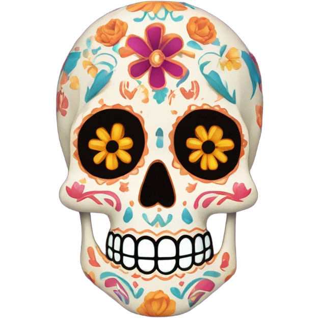 Día de los Muertos happy skull, in the same size as the normal skull emoji emoji