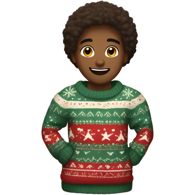 A cute and cozy sweater Christmas  emoji