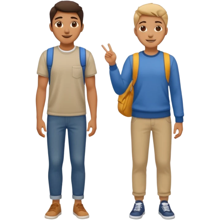 dos estudiantes universitarios  cuerpo completo emoji