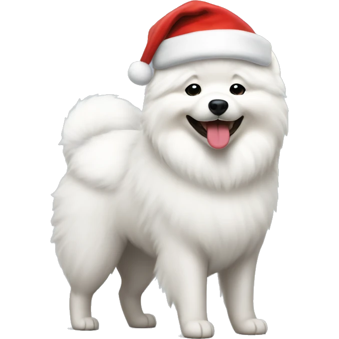samoyed with santa hat emoji