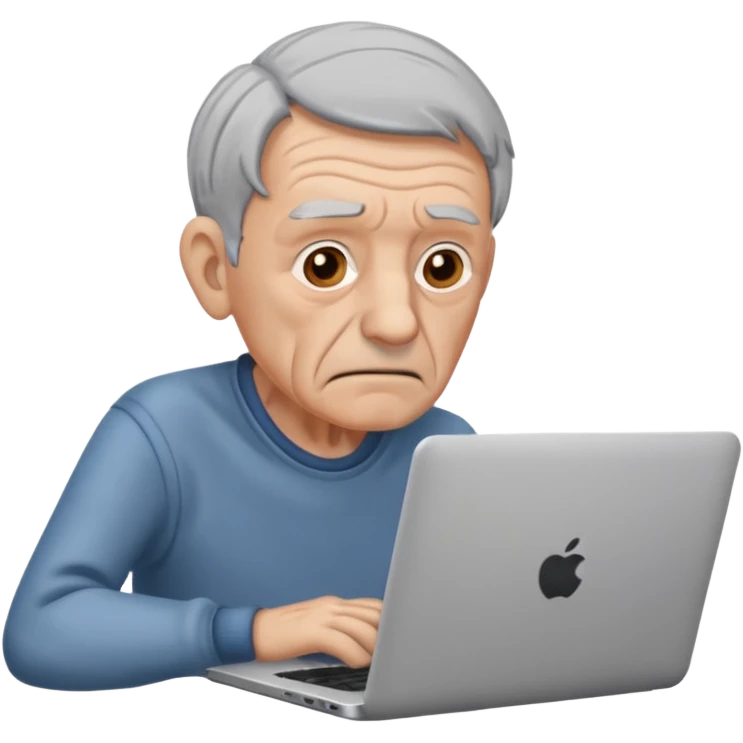 confused old man on a laptop emoji